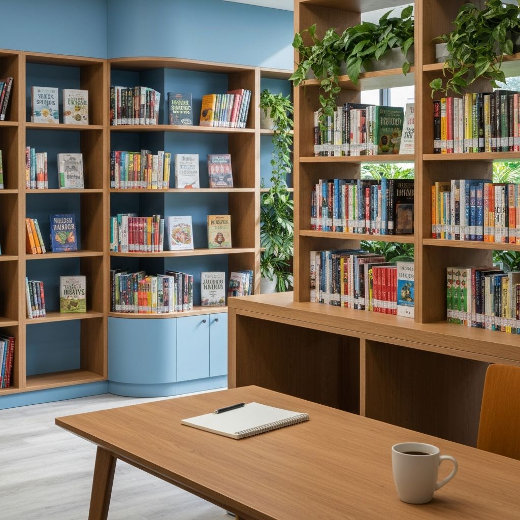 Educational library space representing knowledge and learning